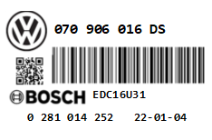 VOLKSWAGEN TRANSPORTER T5 2.5 TDI PD 130 BNZ STAGE 1 REMAP 196 HP 070906016DS IMMO OFF