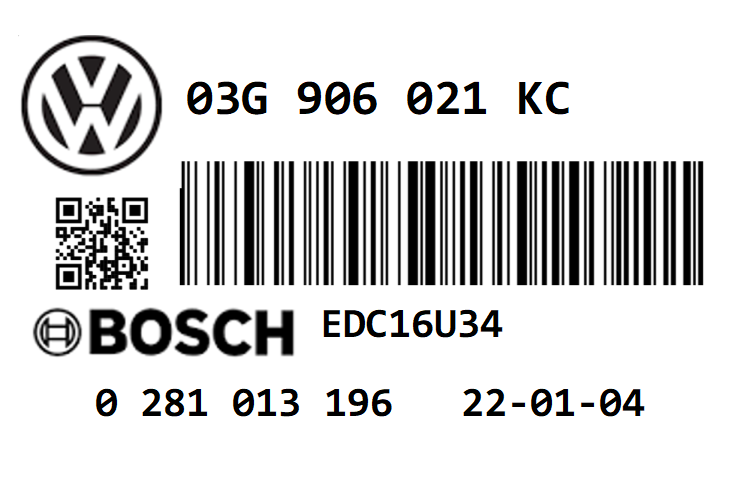 VOLKSWAGEN TOURAN 1.9 TDI PD105 BXE STAGE 1 REMAP 145 HP 03G906021KC IMMO OFF