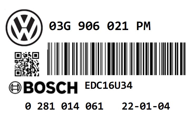 VW GOLF 1.9 TDI PD105 BXE STAGE 1 REMAP 145HP 03G906021PM IMMO OFF