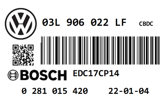 VW GOLF 2.0 TDI CR110 CBD  STAGE 1 REMAP 190 HP 03L907309 03L906022LF IMMO OFF