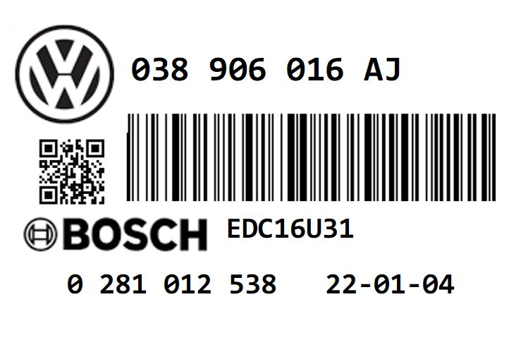 VOLKSWAGEN  TRANSPORTER T5 1.9 TDI PD102 BRS STAGE 1 REMAP 161 HP 038906016AJ IMMO OFF