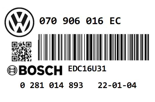 VOLKSWAGEN  TRANSPORTER T5 2.5 TDI PD 130 BNZ STAGE 1 REMAP 196 HP 070906016EC IMMO OFF